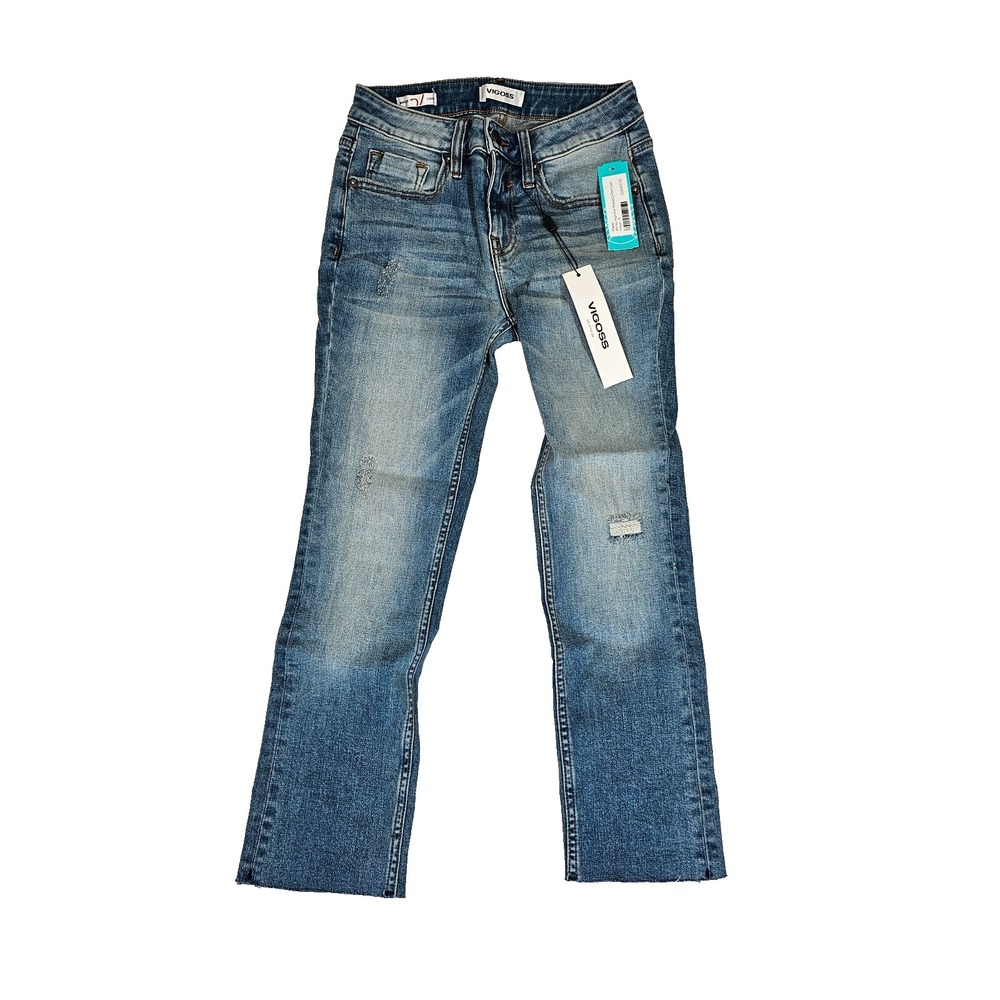 NWT Vigoss Jeans Womens Marley Capri Mid Rise Cuffed Blue Denim Size 25 C11356A